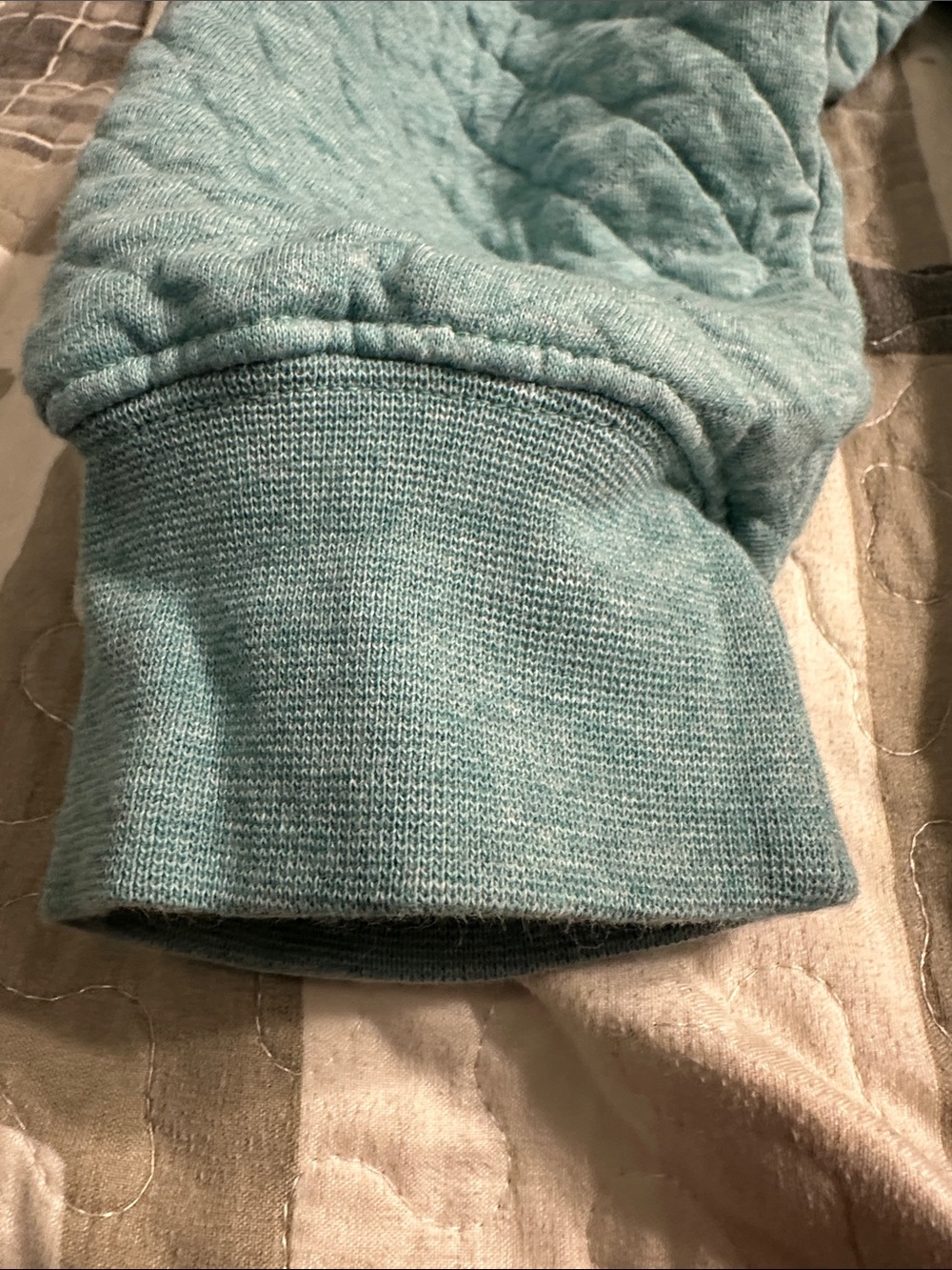 L.L. Bean Quilted Crewneck Pullover Sweater in Light Blue - Picture 6 of 7